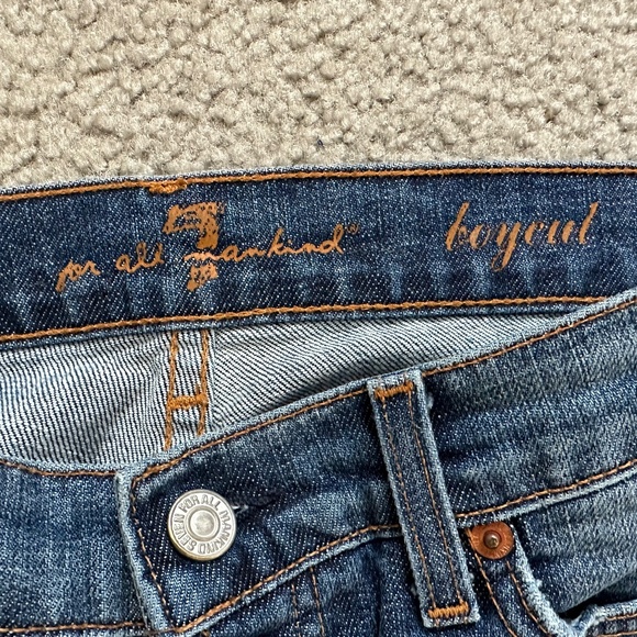 7 For All Mankind Button Fly Boycut/Bootcut Jeans, Size 28 - New - Picture 10 of 11